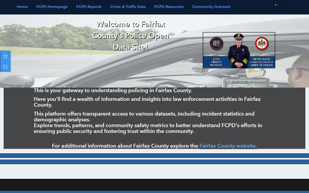 Fairfax County Police open data portal