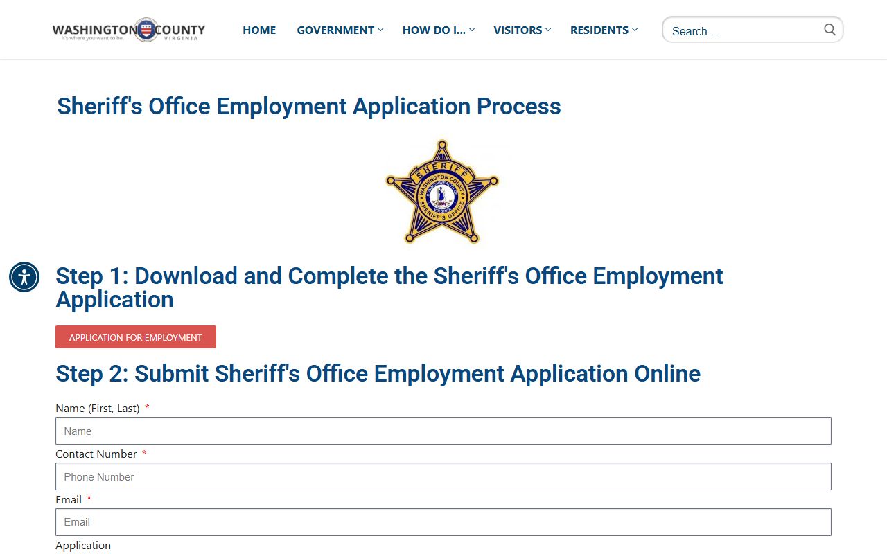 Washington County Sheriff's Office website