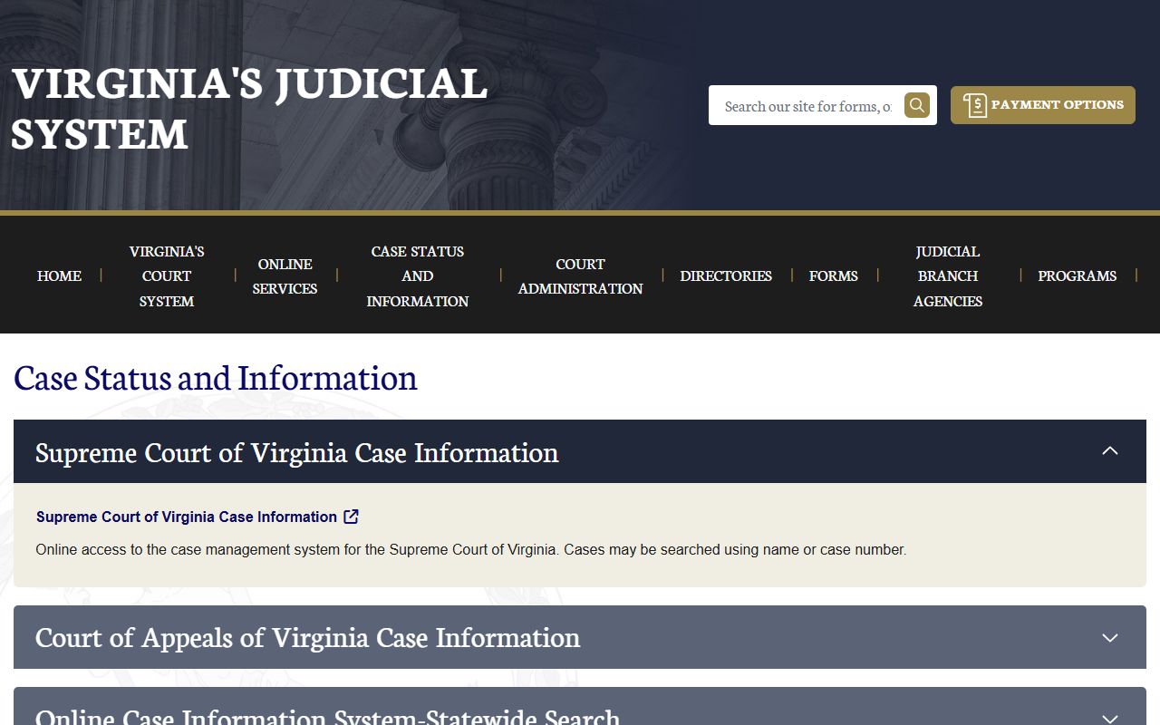 Virginia courts case information